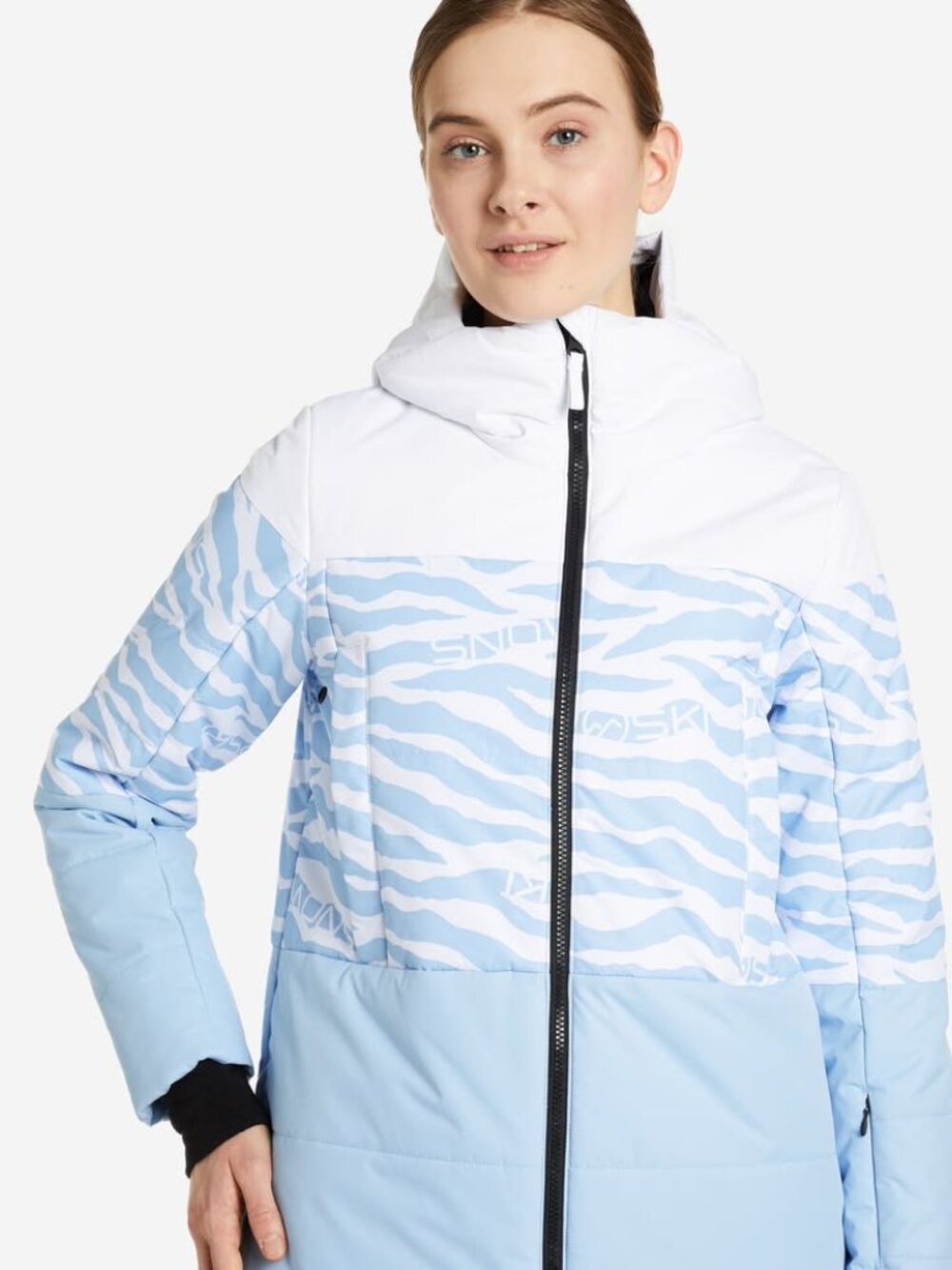 Glissade Women's Alpine Skiing Hooded Snow Winter Jacket Coat Blue Size S EU 36
